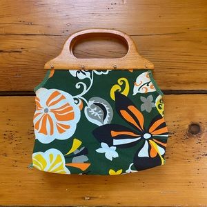 JCrew wooden handle handbag.